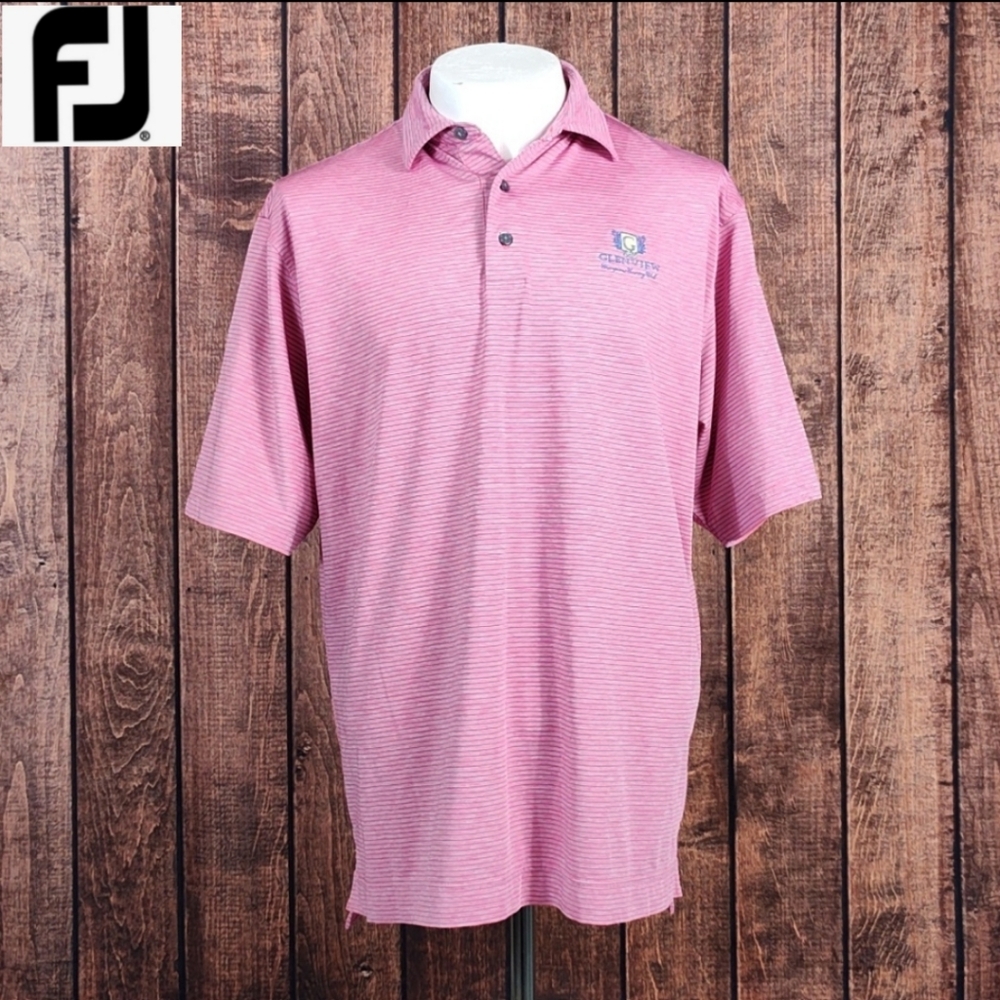 Glenview Champion Country Club The Villages Mens Pink Fine Blue Striped